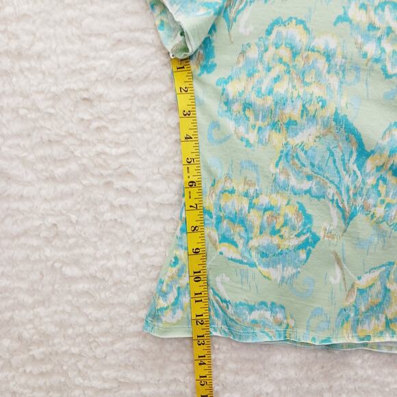 T-Shirt J Jill Size PM Fitted Pina Cotton Abstract Floral Boho Bloomcore Office - Picture 7 of 12
